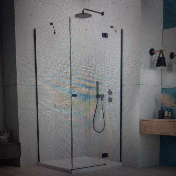 Kabina prysznicowa prawa 90x80 czarna nowa z Leroy