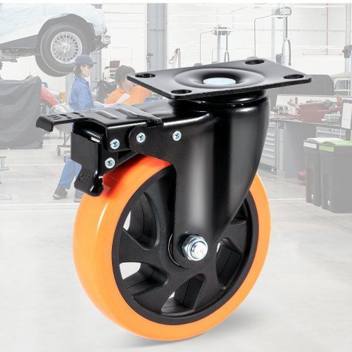 Zestaw 4 obrotowych kółek meblowych vevor pvc 127mm 816kg hamulce 360