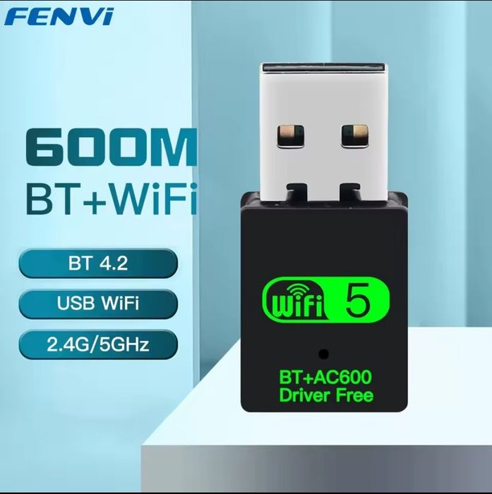 FENVI 600Mbps USB WiFi Bluetooth Adapter 2in1 Dongle Dual Band 2.4G 5G