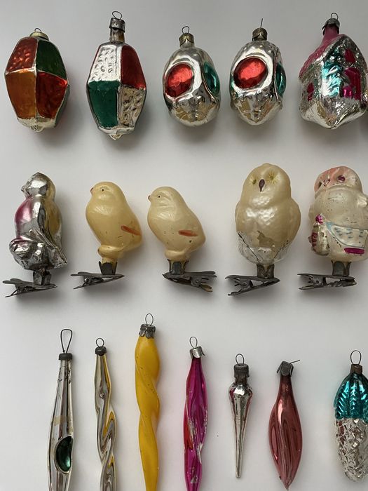 Елочные игрушки СССР, ёлочные игрушки на прищепке, картонаж