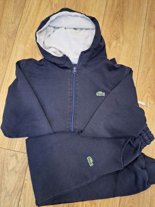 Dres chłopięcy LACOSTE granatowy, komplet bluza + spodnie, rozm. 146