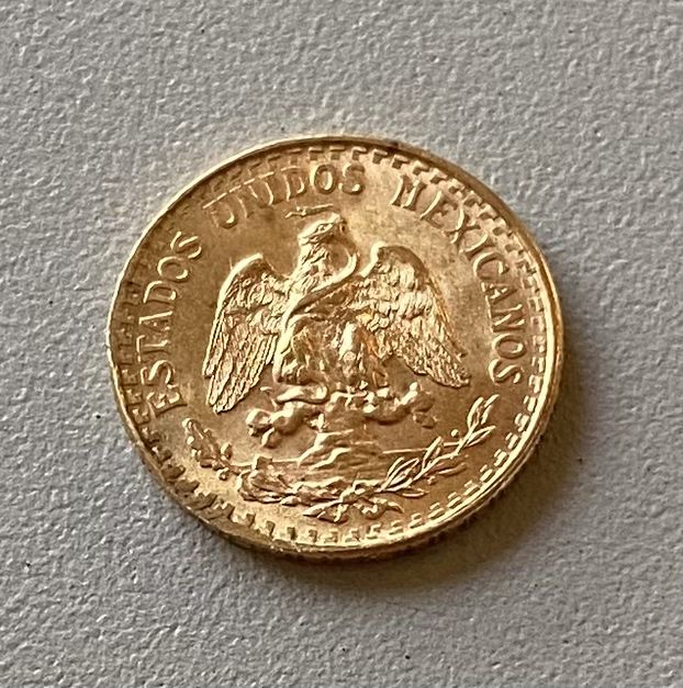 Moeda Ouro MÉXICO 2 Pesos 1945