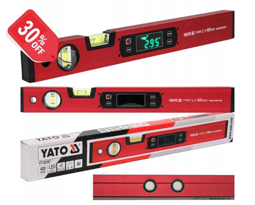 YATO Poziomica Elektroniczna 400mm Magnetyczna YT30397 (WYPRZEDAŻ 30%)