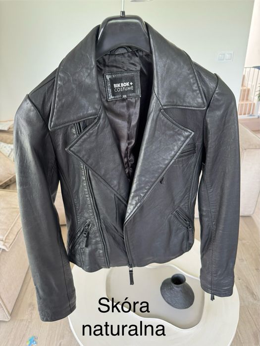 Kurtka skórzana skóra naturalna XS 34 biker ramoneska