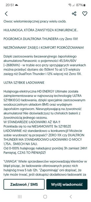 hd energi ultimate 80 km/h,akumulator 45 ah