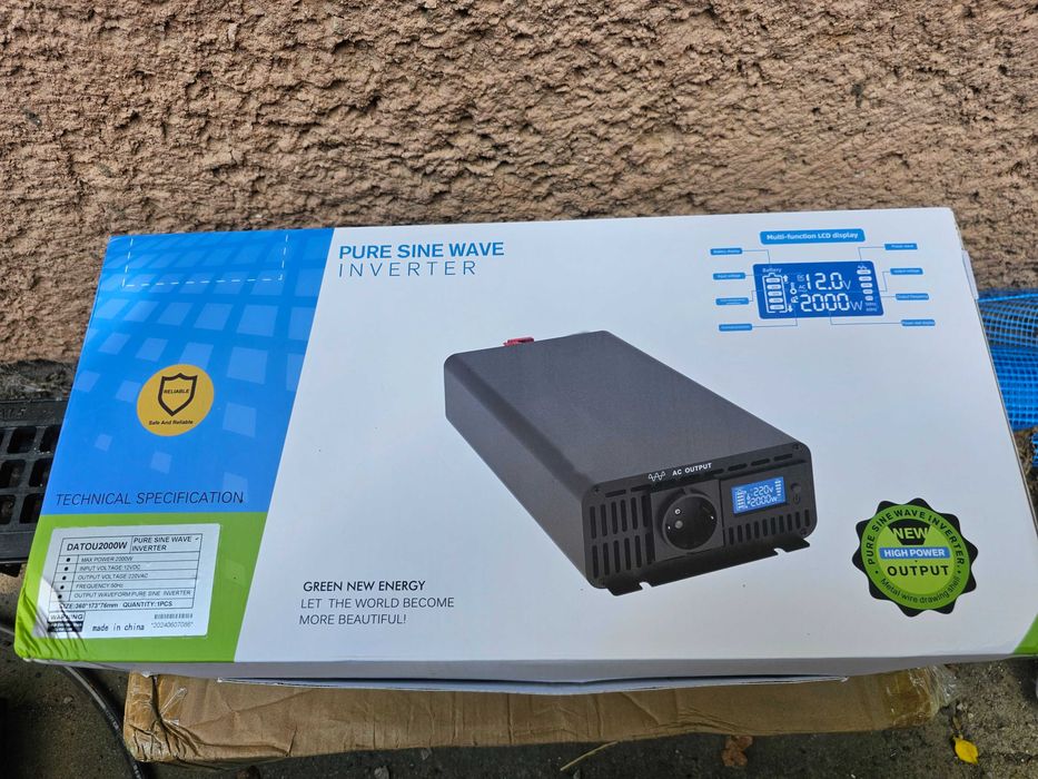Інвертор з чистою синусоїдою Datouboss 12V-220V,2000W/4000W PSW-2000W