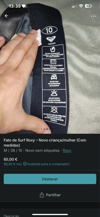 Fato de Surf Roxy – Novo criança/mulher (Ver Fotos para Detalhes)