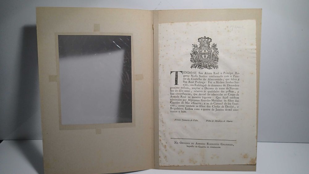 Documento antigo da Marinha Real