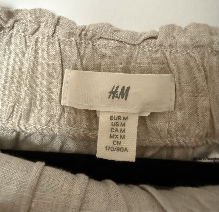 Spodnie lniane H&M 100% len