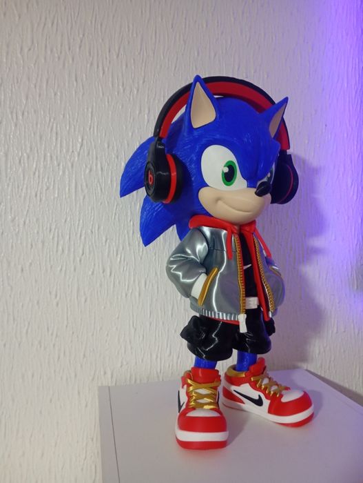 Sonic impressão 3D funciona como suporte de fones .