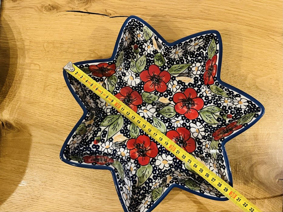 Ceramika bolesławiec Unikat gwiazda