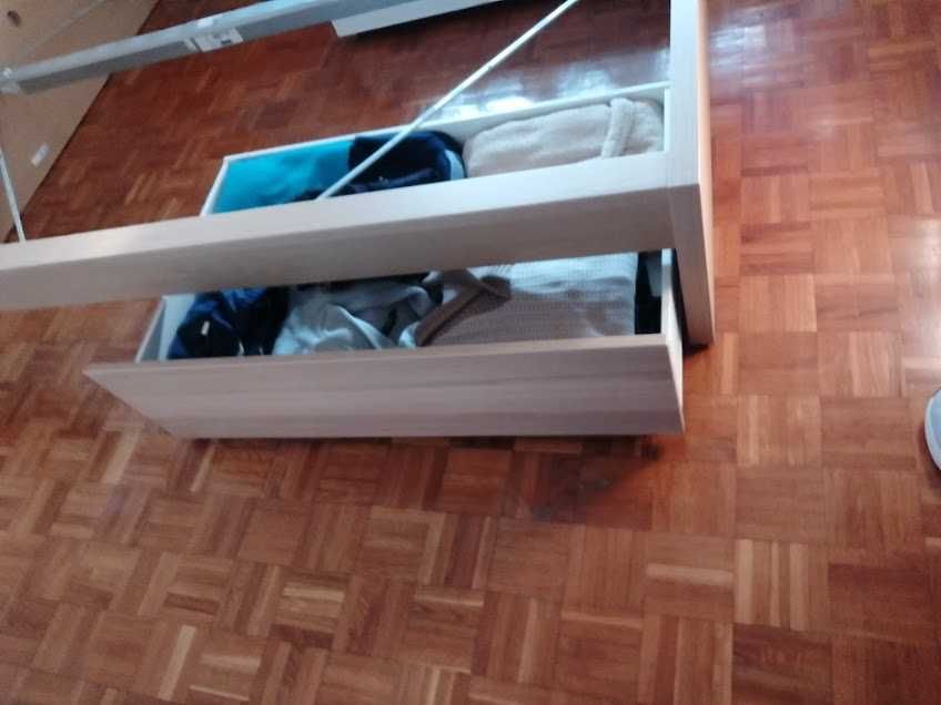 Cama de casal MALM + 2 gavetões