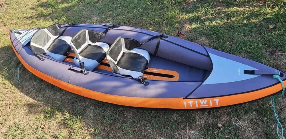 Canoa Kayak Insuflável de Passeio 3 Lugares