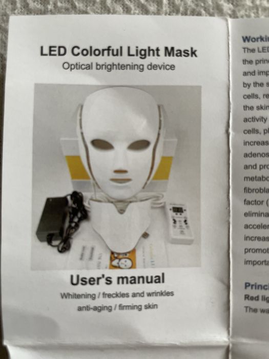 Maska led Twarz i szyja 7 kolorów