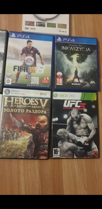 Ufc3 Fifa Xbox360 ps4 space Marine, civilization, Assassins,Skyrim, Stranglehold, Lost planet, Baseball, Inkwizycja, Fifa15, Heroesv, Tiger  pga  07.