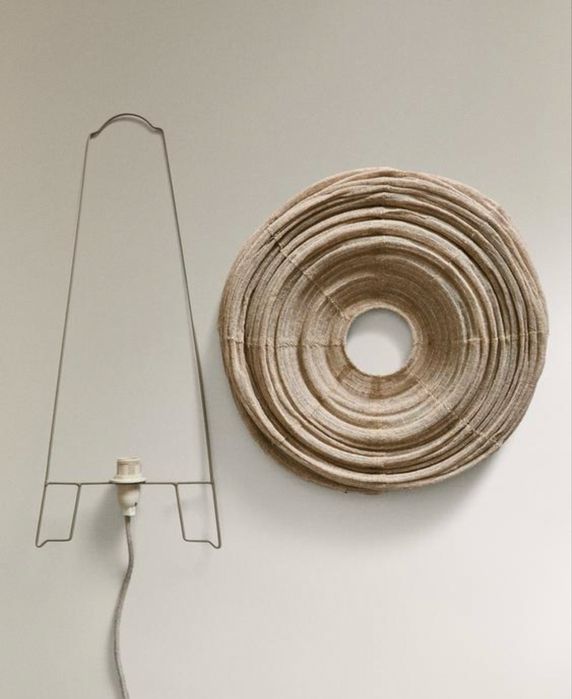 Candeeiro De Mesa Oval Linho Zara Home NOVO