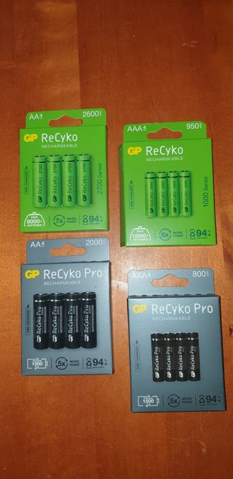 Акумулятори GP Recyko AA , AAA ( низькорозрядні )