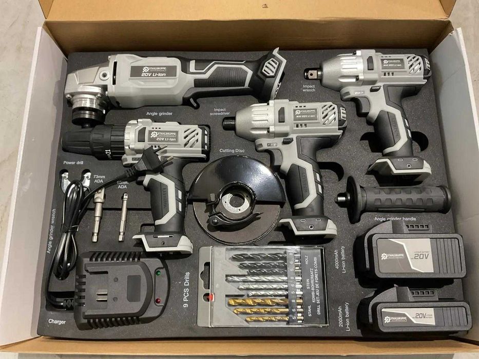 Zestaw elektronarzędzi akumulatorowych STAHLGRUPPE 20V – 4w1