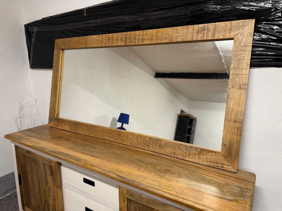 Piękne Duże drewniane lustro mango styl LOFT 180x90cm od MangoMeble