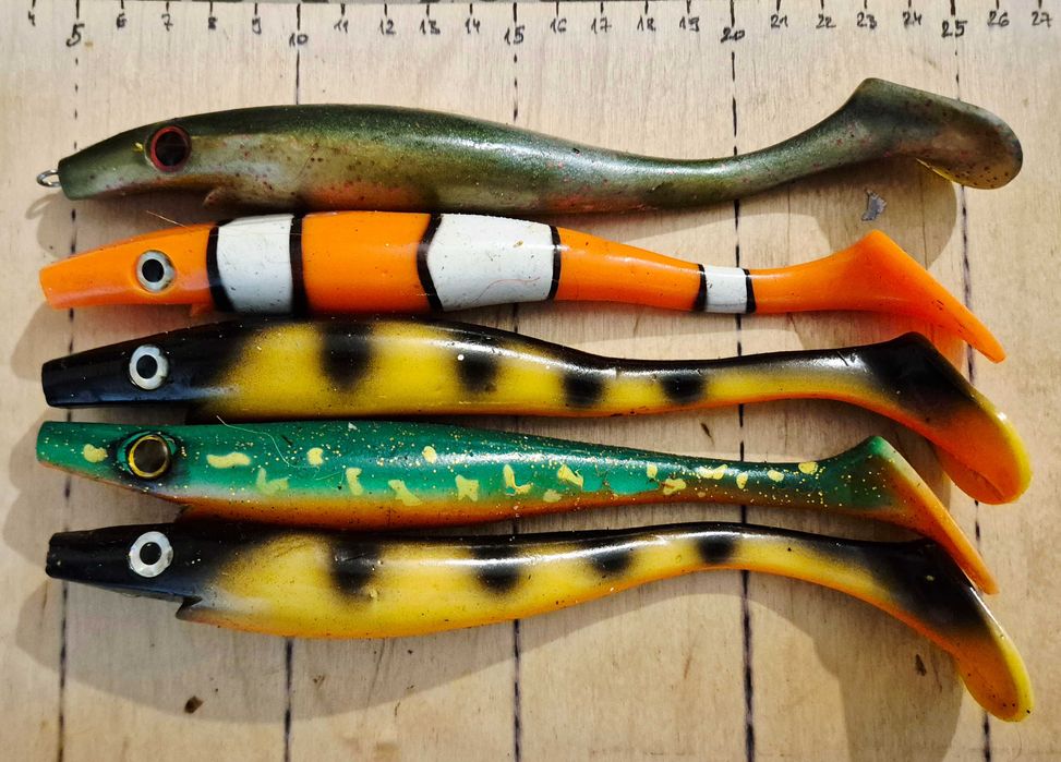 Z337 - 5 x Strike Pro Junior Pig Shad 18cm - nowe/uzywane