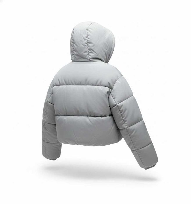 Куртка укорочена пуффер pull&bear стьобана пуховик