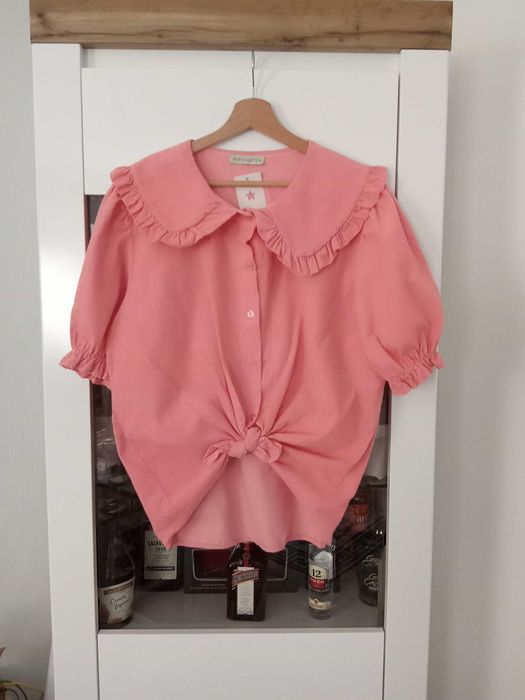 Bluzka z cienkiego sztruksu w kolorze morelowym, uniwersalna, C231