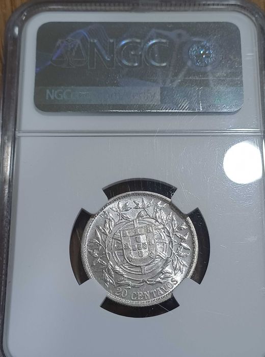 Moeda 20 centavos 1913 MS64 NGC