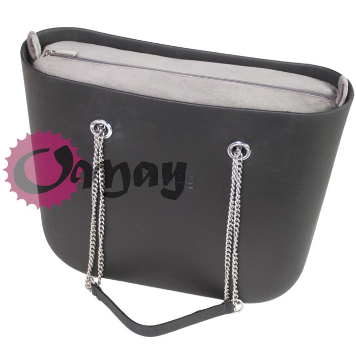 Szary Welur organizer do OBAG STANDARD Velvet 2 kieszenie wkład OMAY