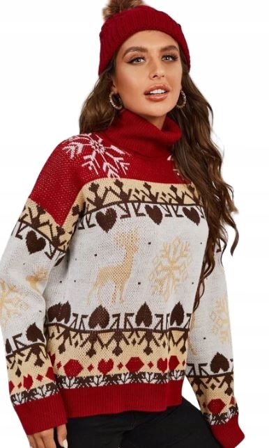 Shein sweter wzory świąteczne na co dzień 36 1vbh