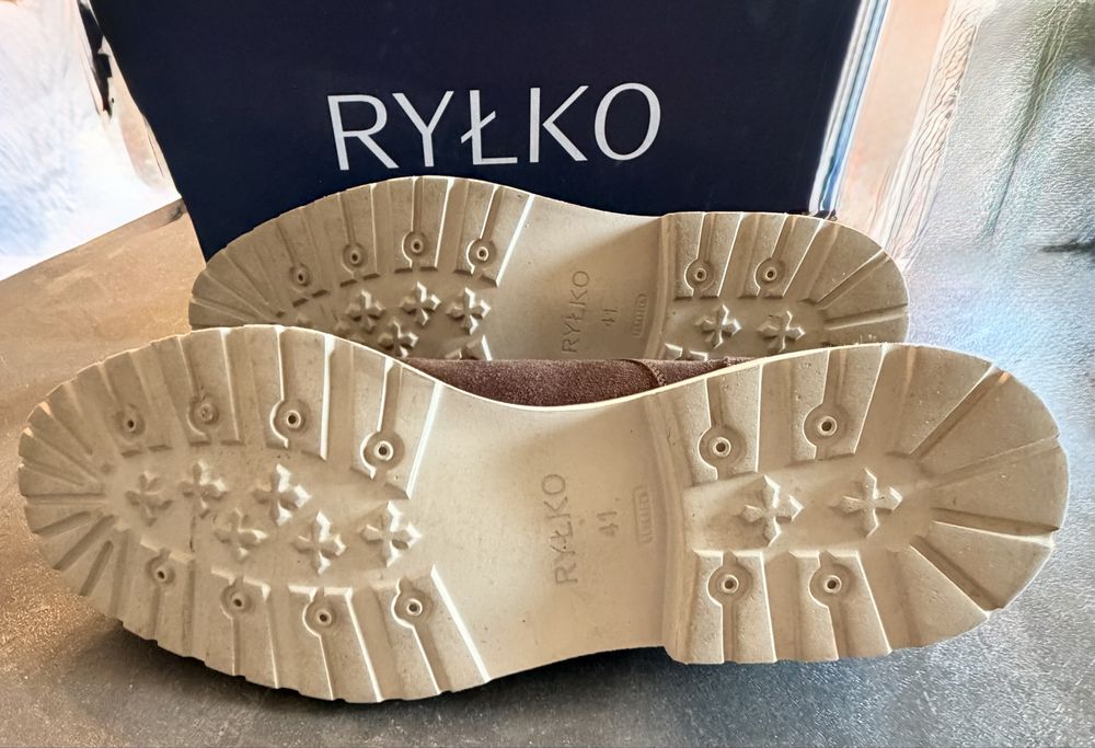 Półbuty Rylko rozm. 41, welur, brazowe