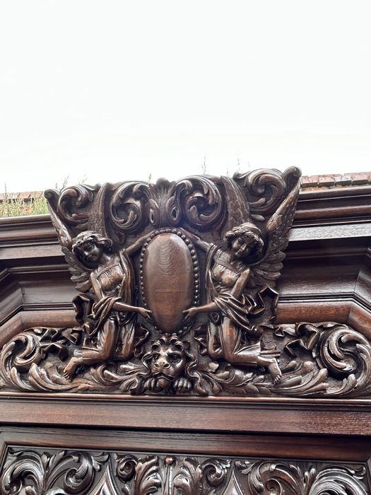 Antyczna Biblioteka Gdańska + Biurko Antyk Gabinet Po Renowacji UNIKAT