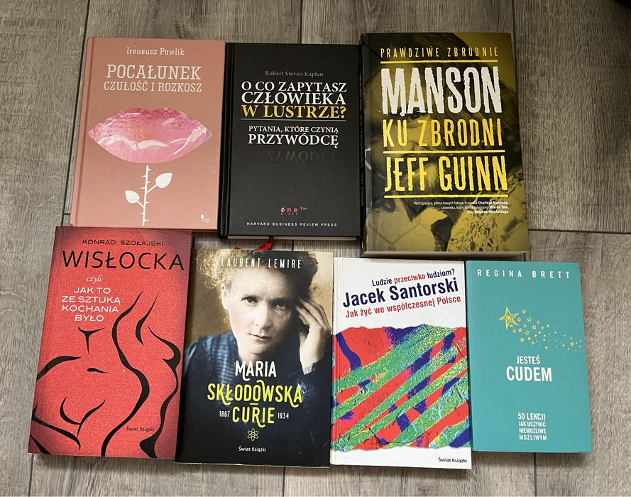 Zestaw książek:Manson, Pocałunek,  Jesteś cudem, Wisłocka, Skłodowska