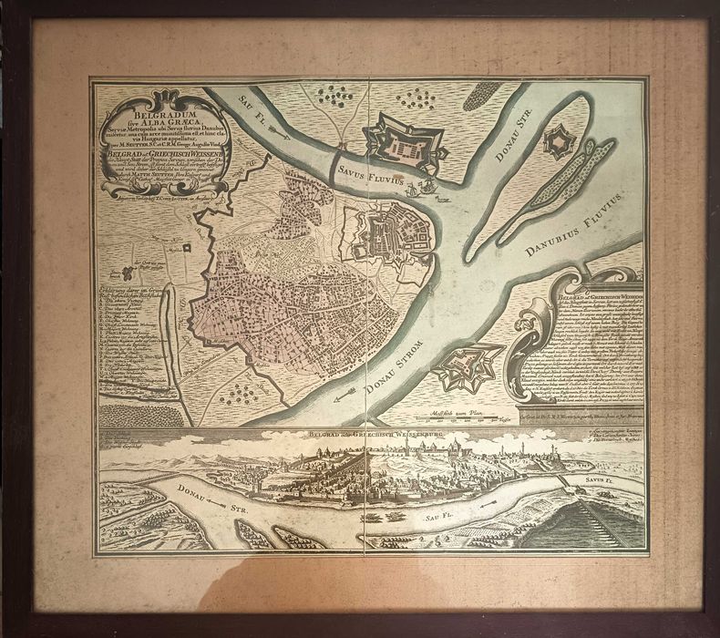 Quadro da planta da cidade de Belgrado, século XVIII