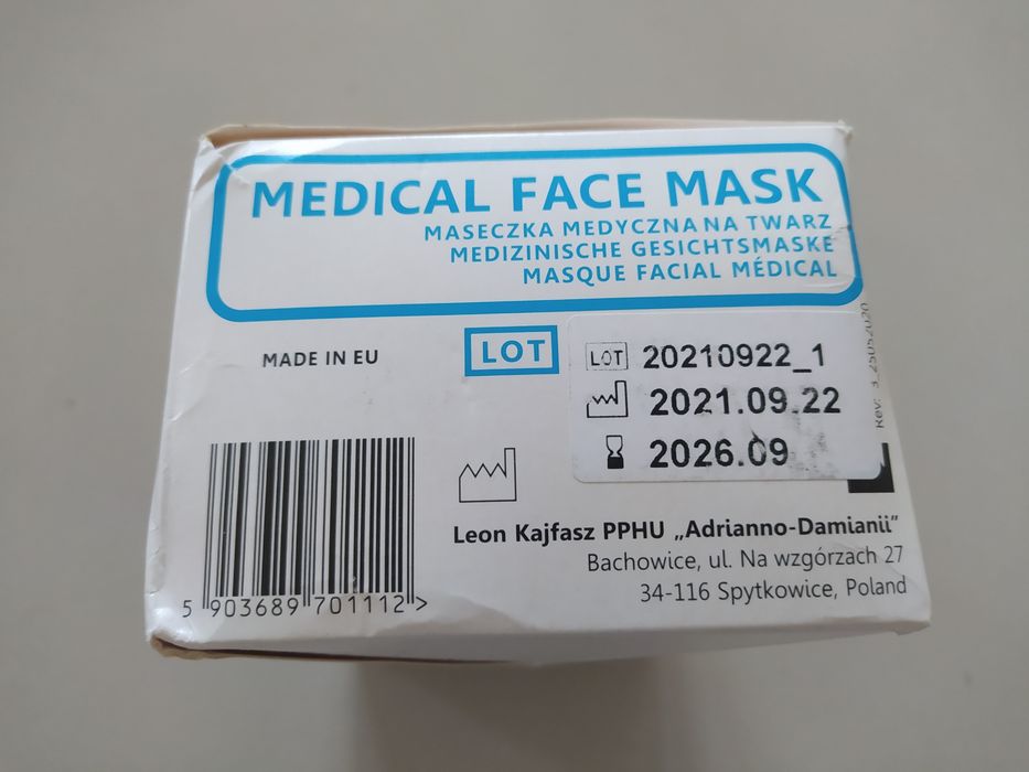 Maseczki maski chirurgiczne niebieskie