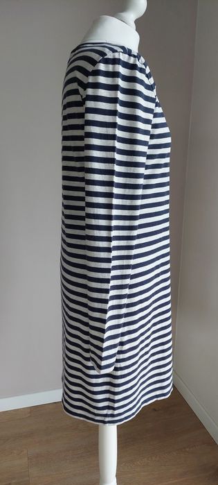 H&M basic r.L bawełniana sukienka w pasy / codzienna