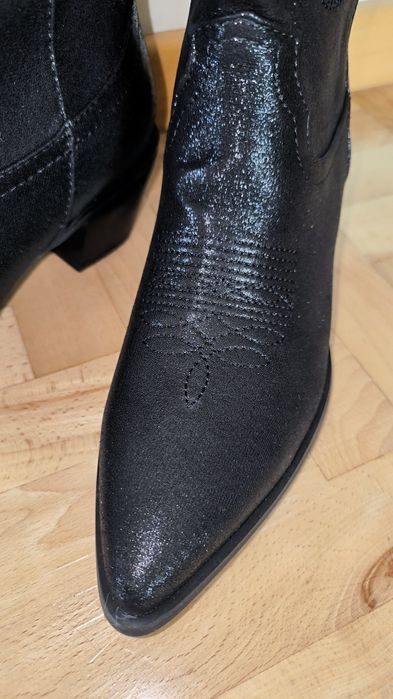 Buty damskie kozaki kowbojki przebranie kowboj 41, 42 czarne