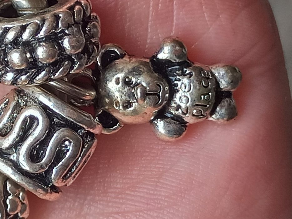 Елегантний браслет з посрібленням,з підвіскою мішки як пандора