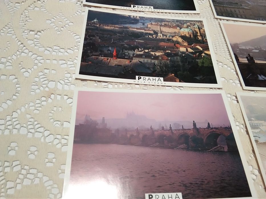 Widokówki z Pragi. 6 sztuk.