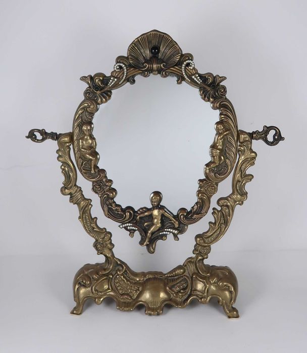 Espelho de mesa Arte Nova em bronze