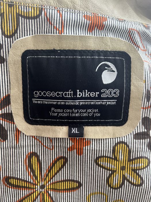 Kurtka skórzana damska goosecraft biker XL beż