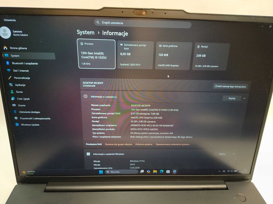 Laptop Lenovo ThinkPad E16 G1 Gen 1 16" Intel Core i5-1335U 16/512 GB
