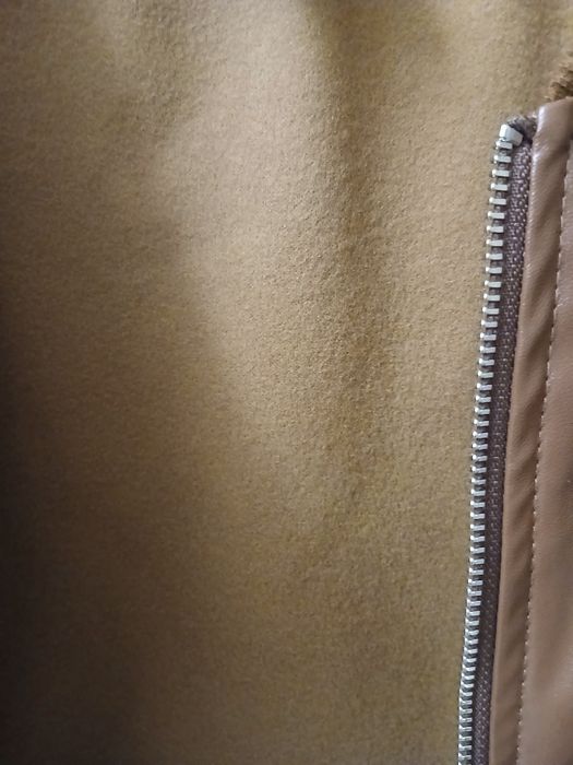 Casaco bomber de couro castanho