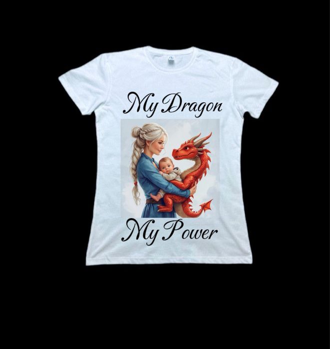 Nowa biala koszula z Nadrukiem