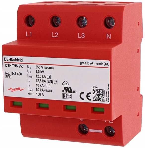 Ogranicznik przepięć AC DEHN T1+T2, B+C 941400 + GRATIS