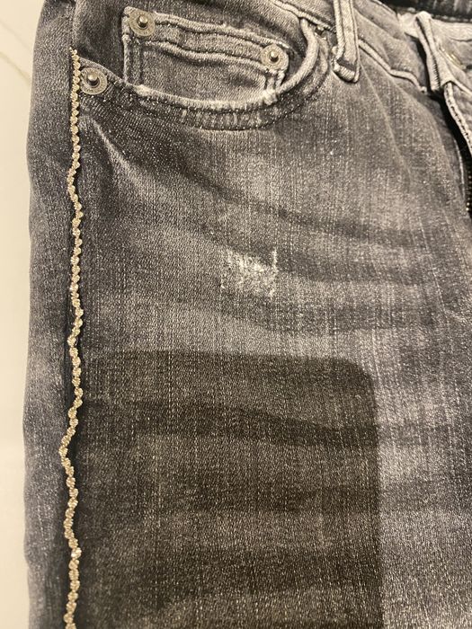 Zara jeansowe rurki zdobione  , r 34