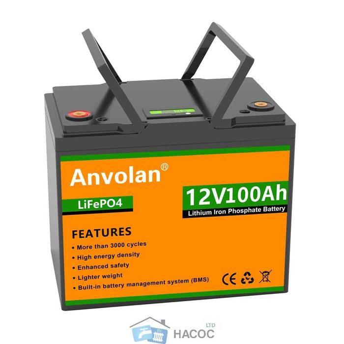 Акумулятор для ДБЖ Anvolan LiFePO4 12,8V 100Ah