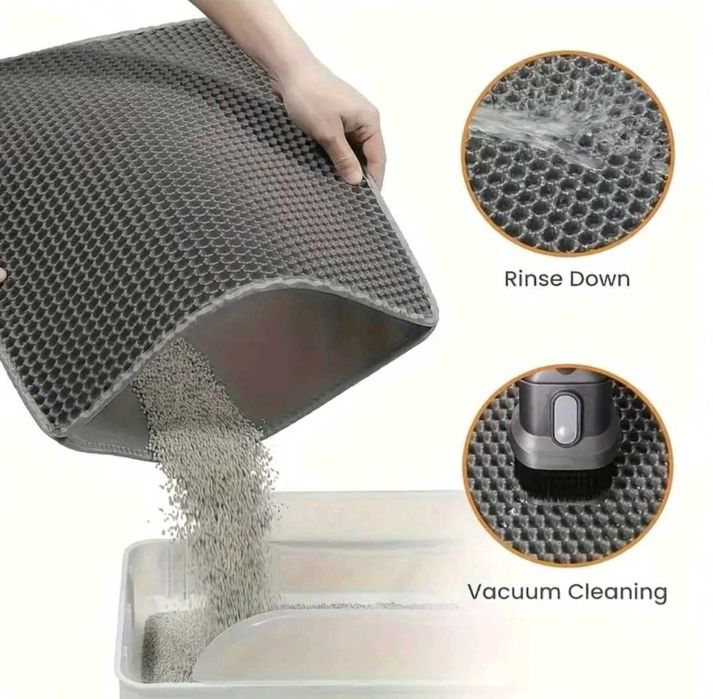 Коврик под кошачий туалет серый 45х60х1 см