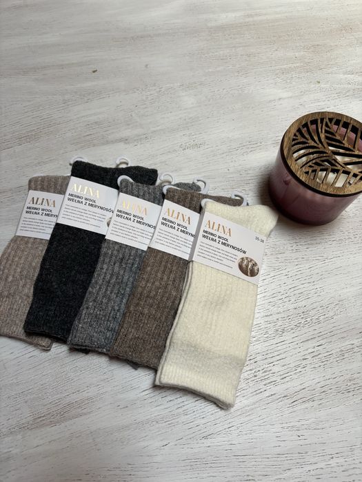 Skarpetki 5 par 35-38, z merynosa