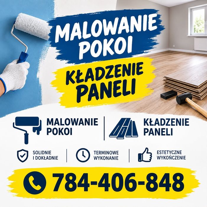 Malowanie wnętrz , kładzenie paneli