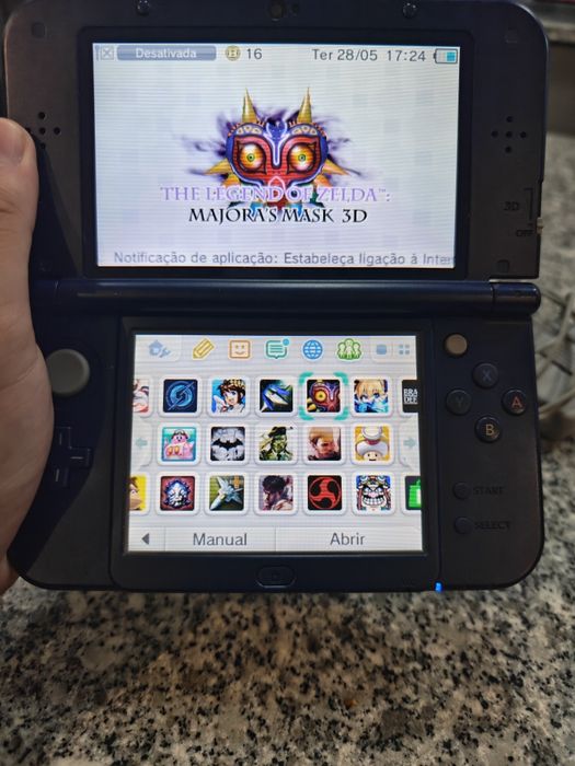 Nintendo New 3DS XL Azul +  CARTÃO SD 32GB + Carregador + Caneta | Modded - Desbloqueada